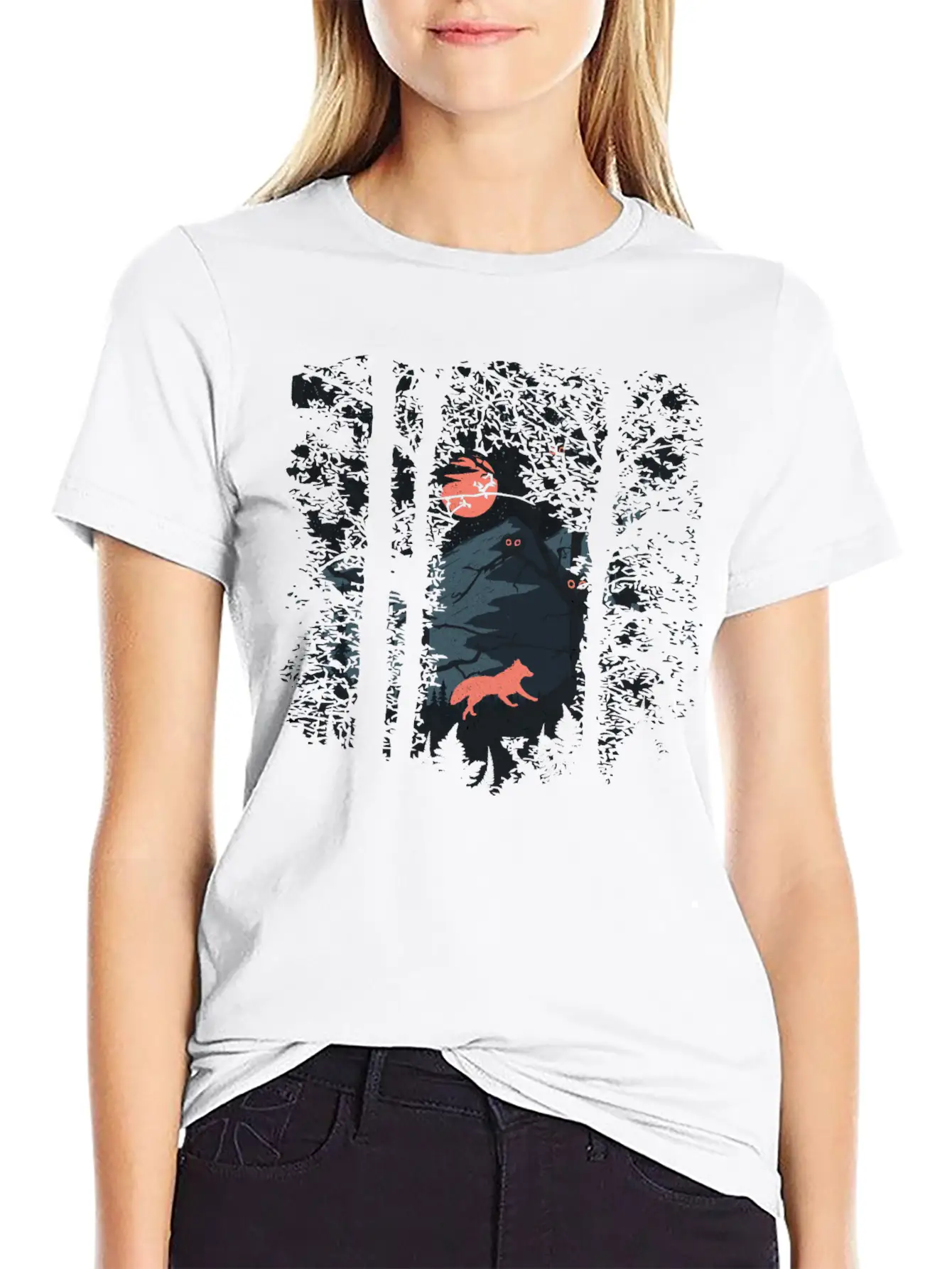 Fire Fox And Owls Breathable Soft Cotton T-Shirt – Timeless Casual Look