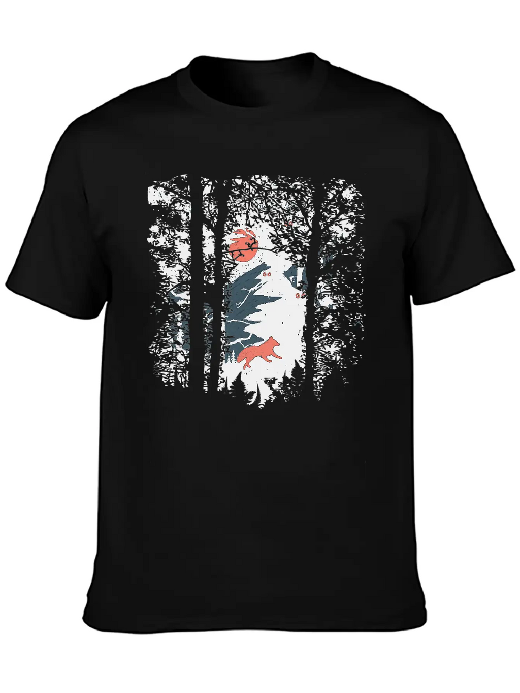 Fire Fox And Owls Breathable Soft Cotton T-Shirt – Timeless Casual Look