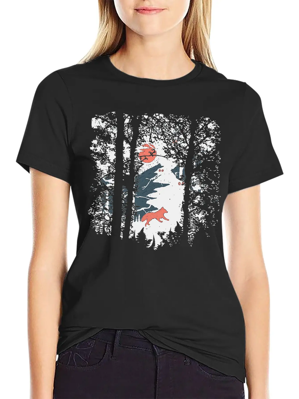 Fire Fox And Owls Breathable Soft Cotton T-Shirt – Timeless Casual Look