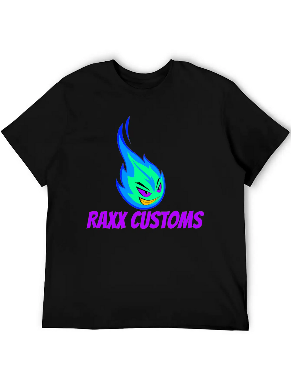 Fire RAXX CUSTOMS Logo Green And Blue Unisex Casual T-Shirt – Clean Design For Daily Comfort