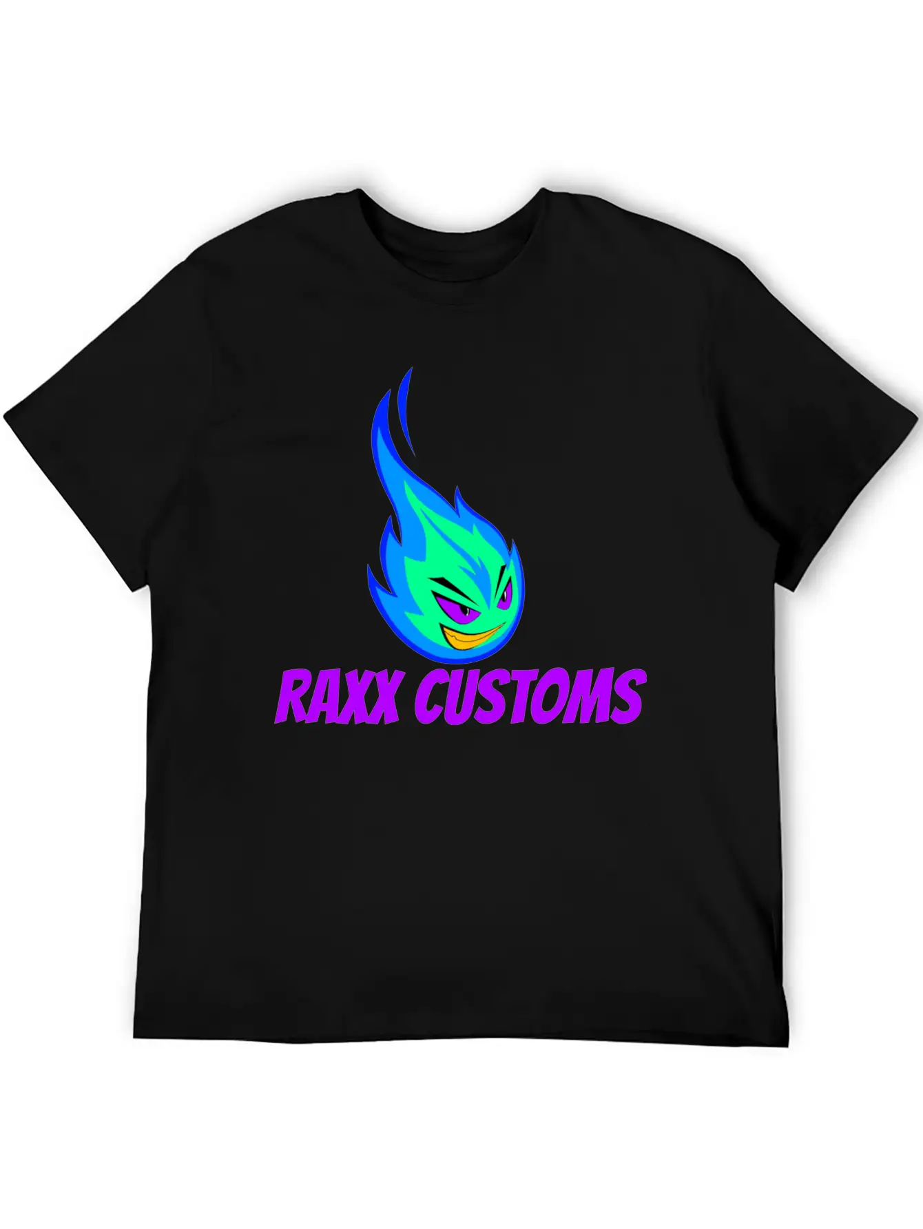 Fire RAXX CUSTOMS Logo Green And Blue Unisex Casual T-Shirt – Clean Design For Daily Comfort