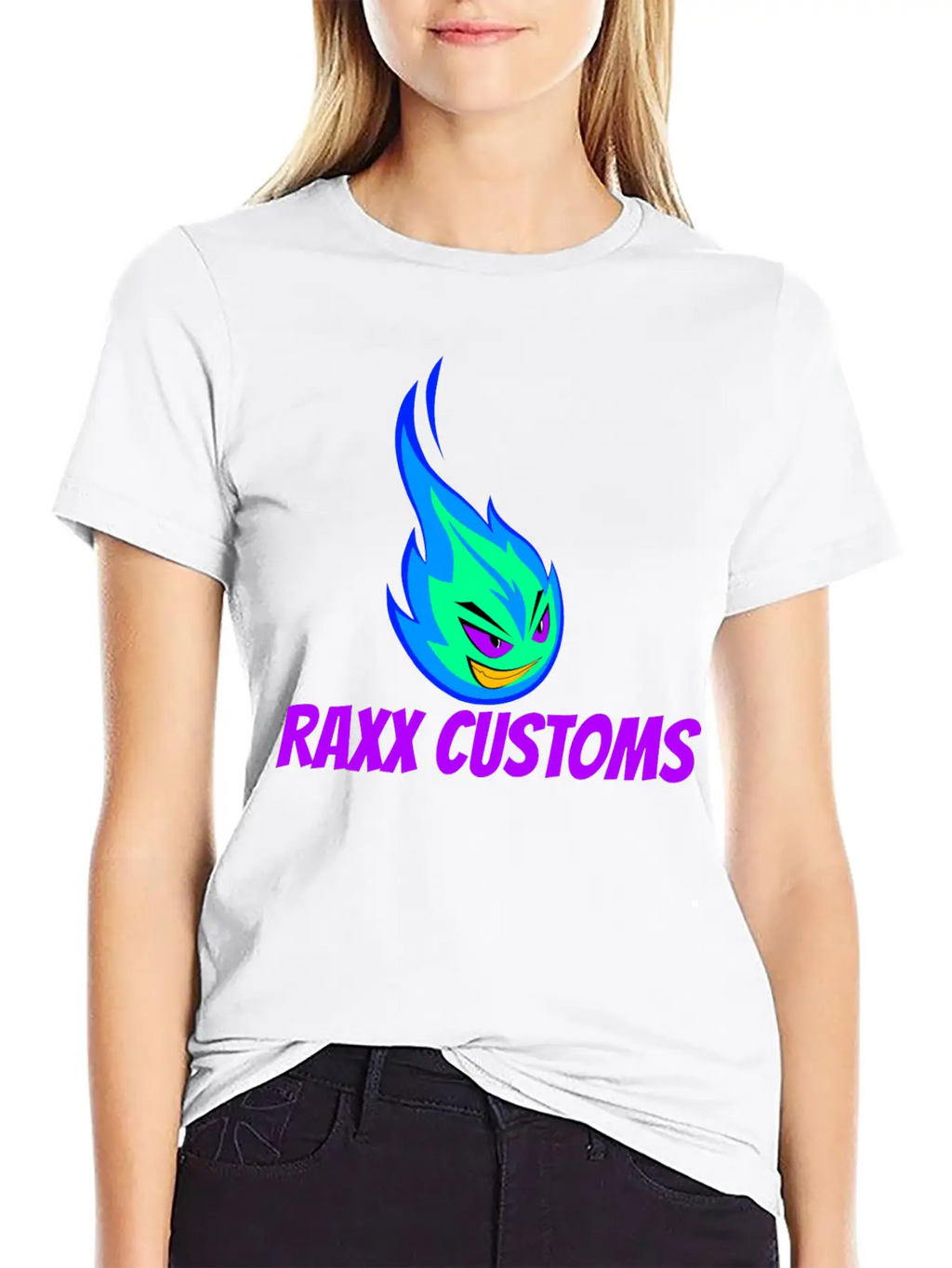 Fire RAXX CUSTOMS Logo Green And Blue Unisex Casual T-Shirt – Clean Design For Daily Comfort