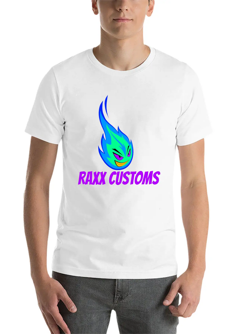 Fire RAXX CUSTOMS Logo Green And Blue Unisex Casual T-Shirt – Clean Design For Daily Comfort