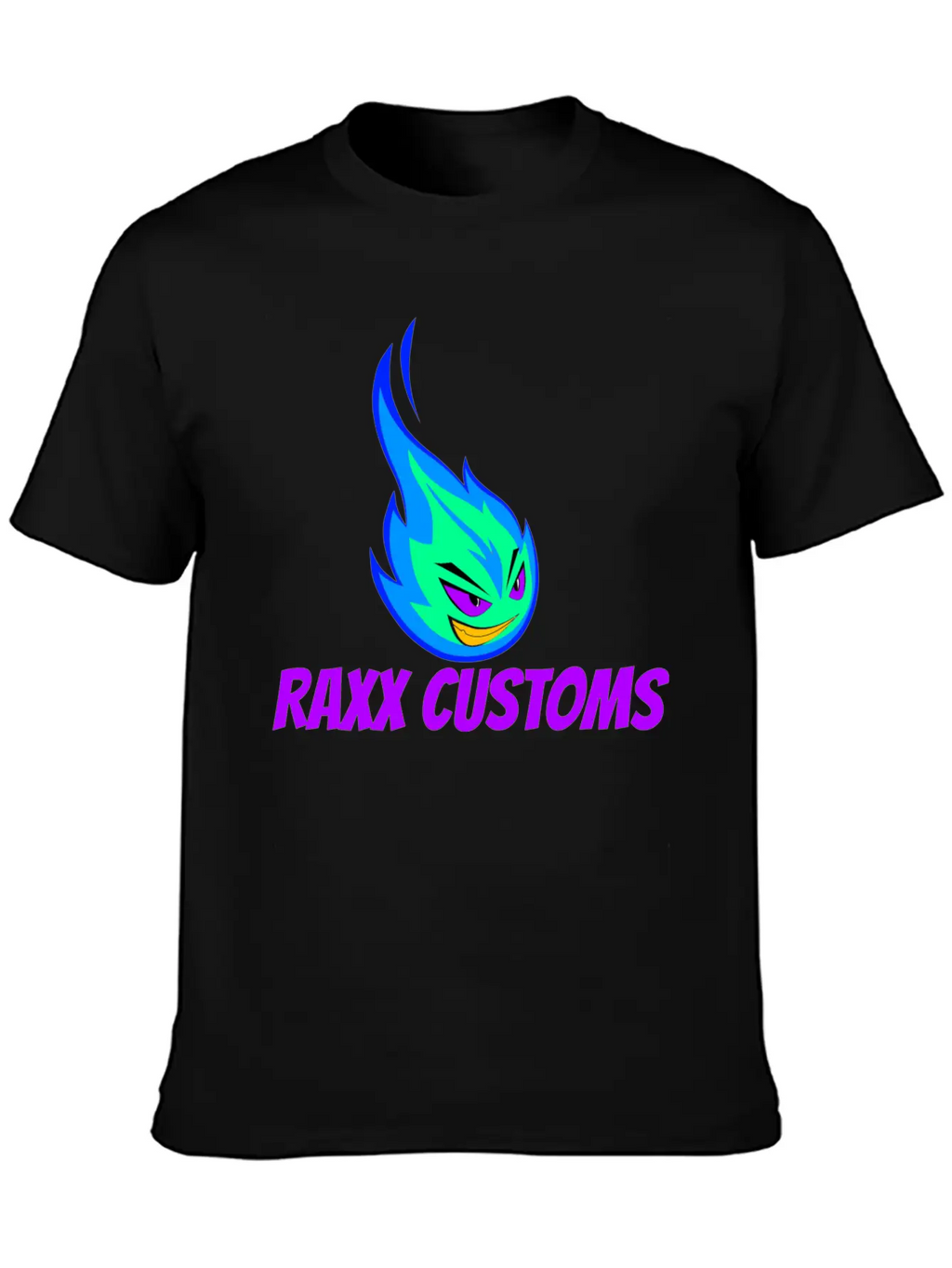 Fire RAXX CUSTOMS Logo Green And Blue Unisex Casual T-Shirt – Clean Design For Daily Comfort