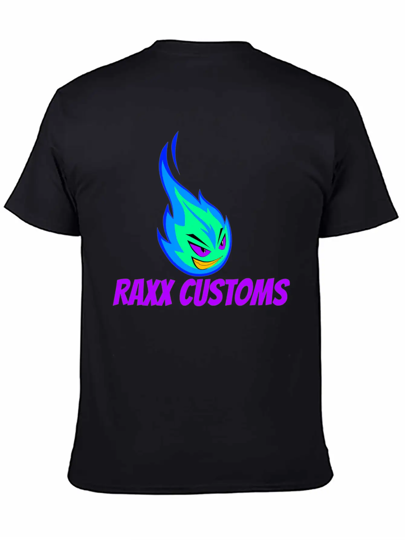 Fire RAXX CUSTOMS Logo Green And Blue Unisex Casual T-Shirt – Clean Design For Daily Comfort