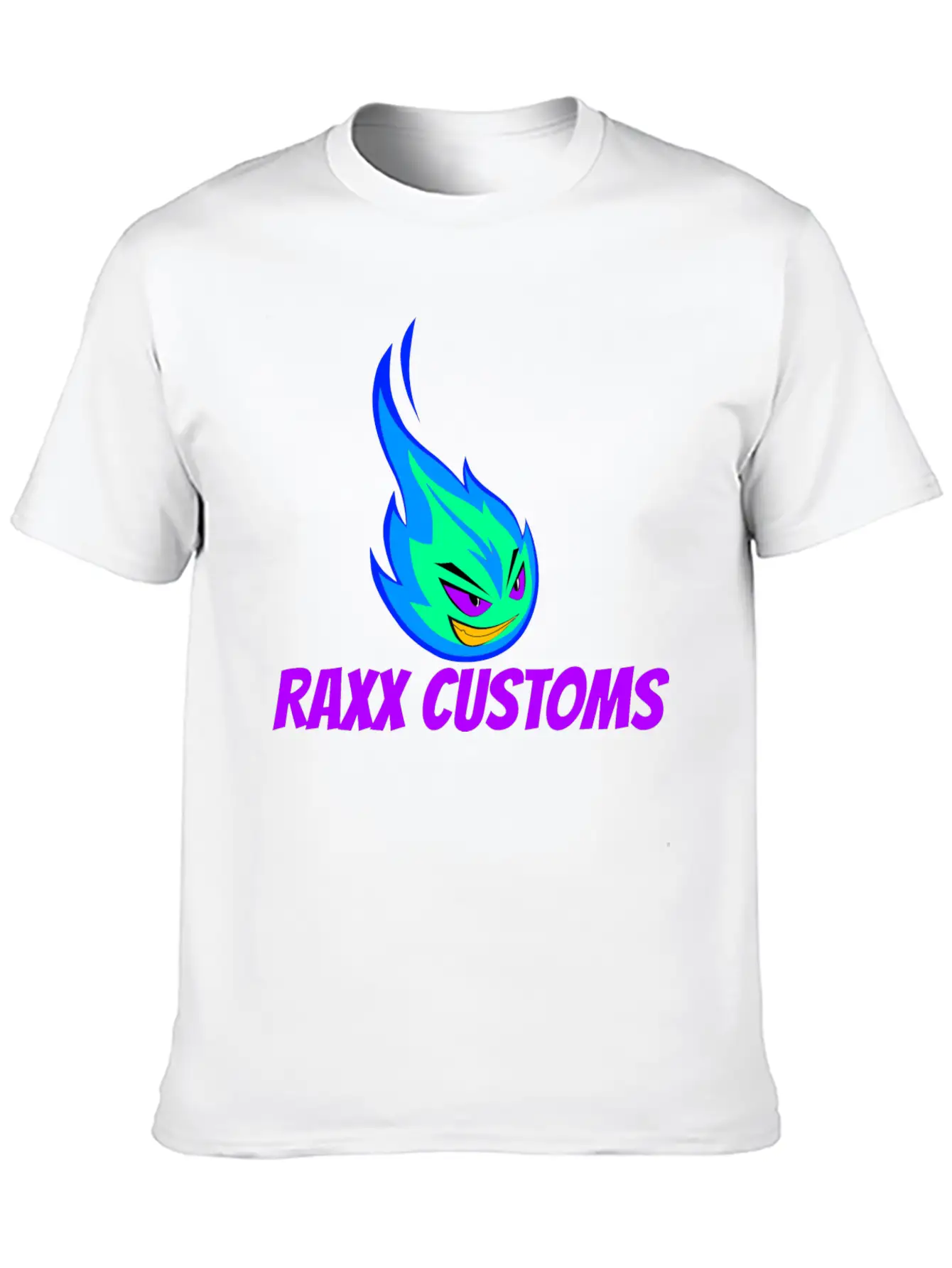 Fire RAXX CUSTOMS Logo Green And Blue Unisex Casual T-Shirt – Clean Design For Daily Comfort