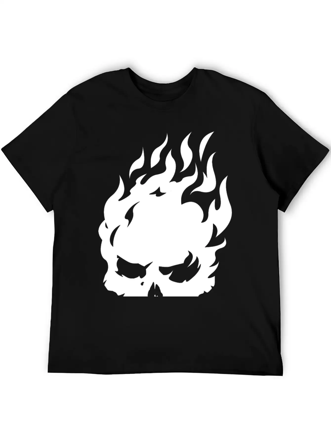 Fire Skull Burning In Flames Unisex Casual T-Shirt – Clean Design For Daily Comfort