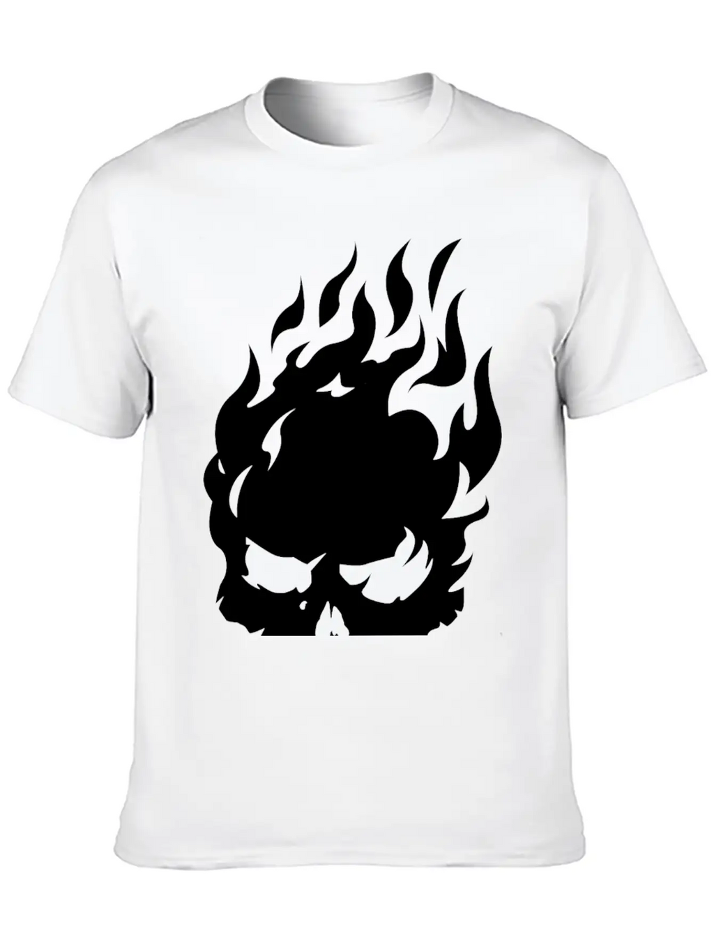 Fire Skull Burning In Flames Unisex Casual T-Shirt – Clean Design For Daily Comfort