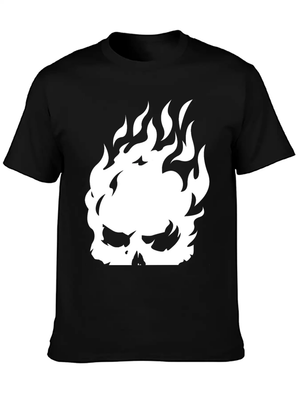 Fire Skull Burning In Flames Unisex Casual T-Shirt – Clean Design For Daily Comfort