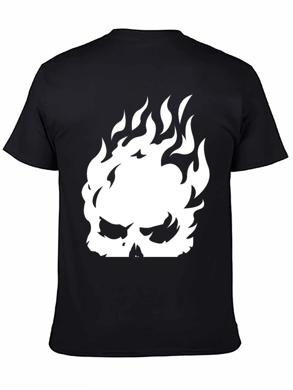 Fire Skull Burning In Flames Unisex Casual T-Shirt – Clean Design For Daily Comfort