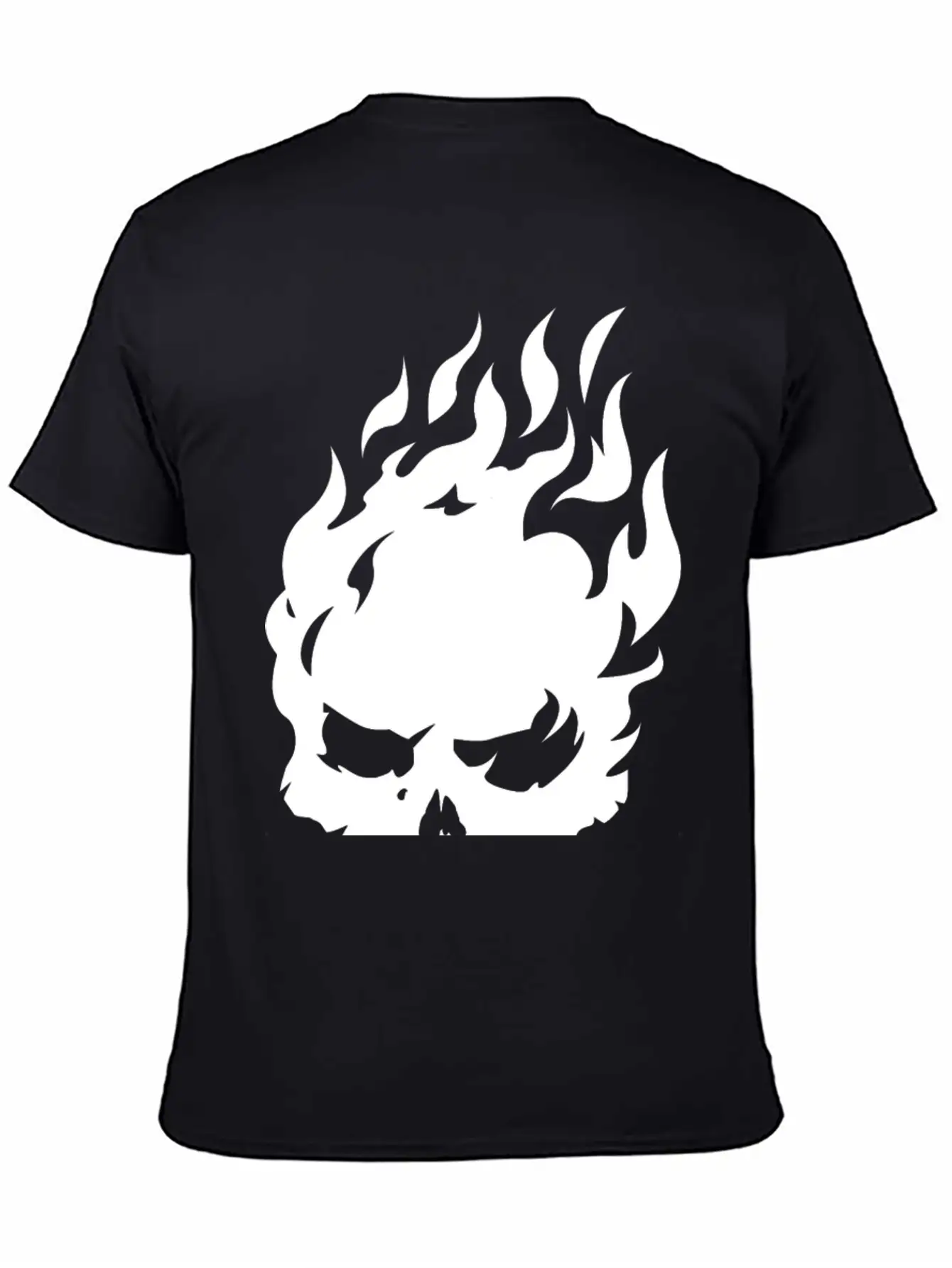 Fire Skull Burning In Flames Unisex Casual T-Shirt – Clean Design For Daily Comfort