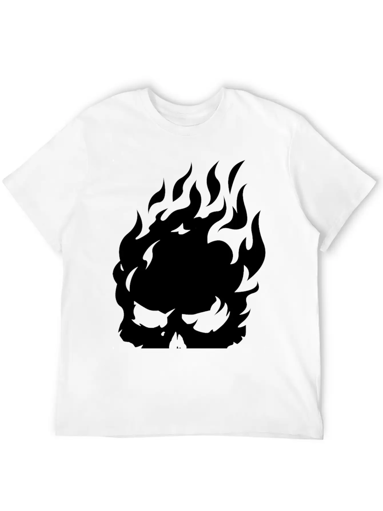 Fire Skull Burning In Flames Unisex Casual T-Shirt – Clean Design For Daily Comfort
