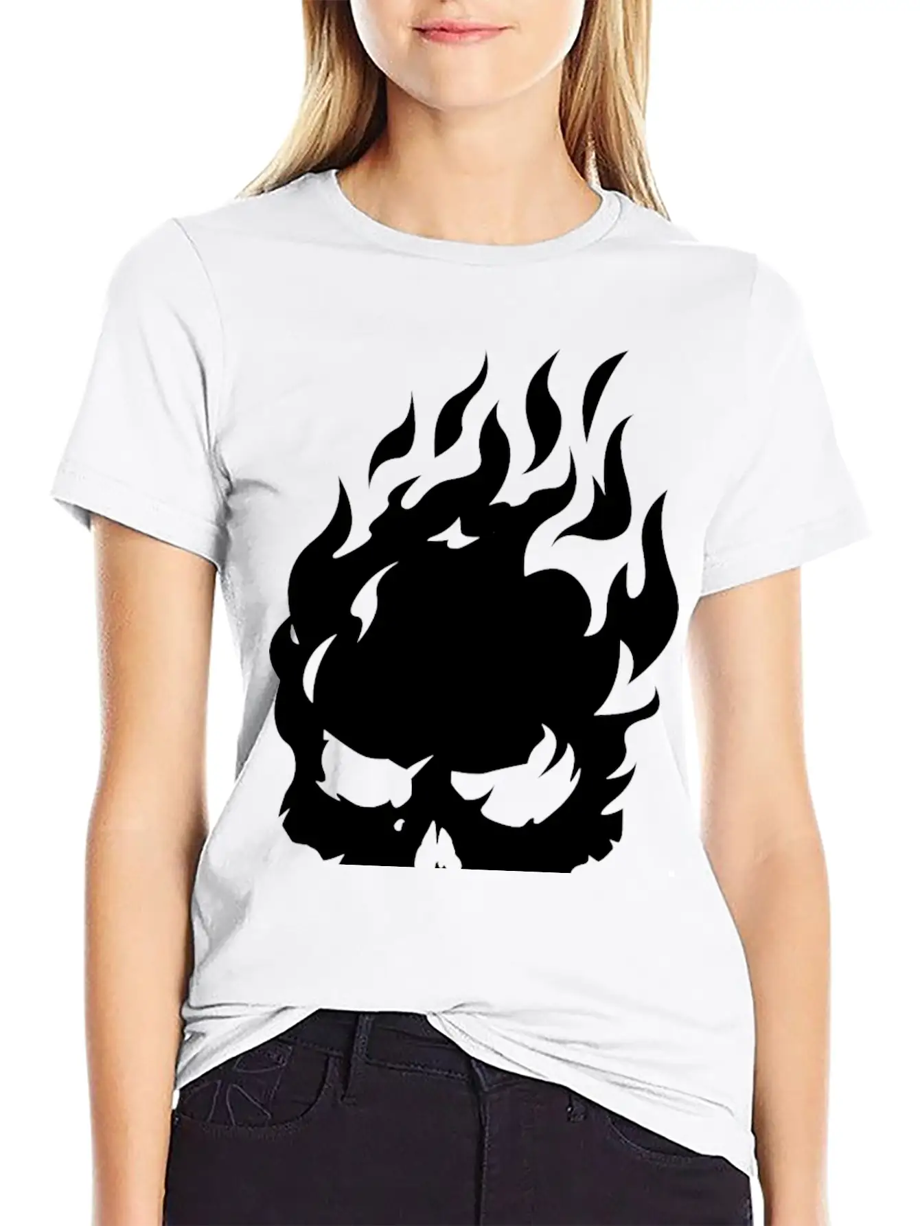 Fire Skull Burning In Flames Unisex Casual T-Shirt – Clean Design For Daily Comfort