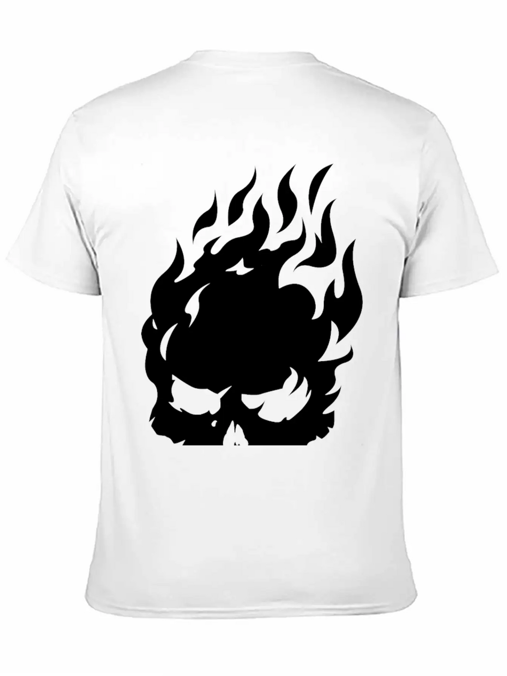 Fire Skull Burning In Flames Unisex Casual T-Shirt – Clean Design For Daily Comfort