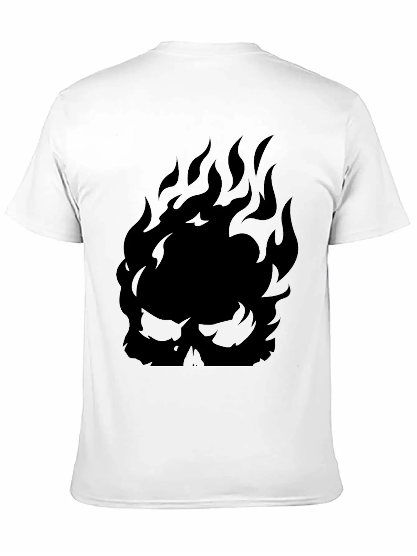 Fire Skull Burning In Flames Unisex Casual T-Shirt – Clean Design For Daily Comfort