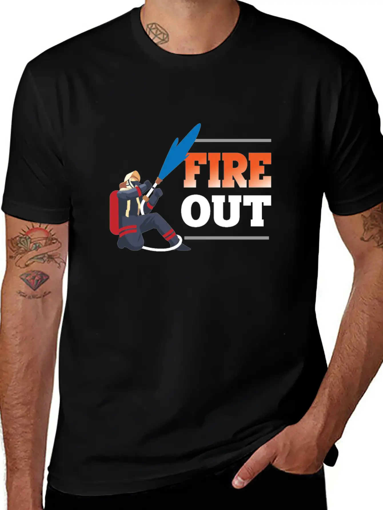 Firefighter - Fire Out Unisex Casual T-Shirt – Clean Design For Daily Comfort