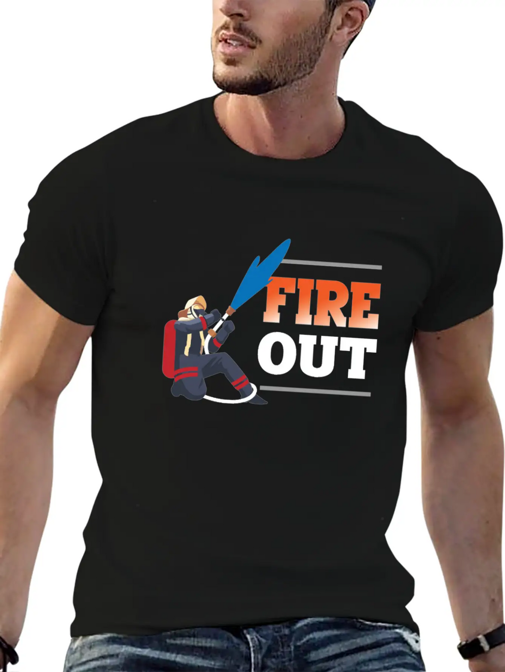 Firefighter - Fire Out Unisex Casual T-Shirt – Clean Design For Daily Comfort