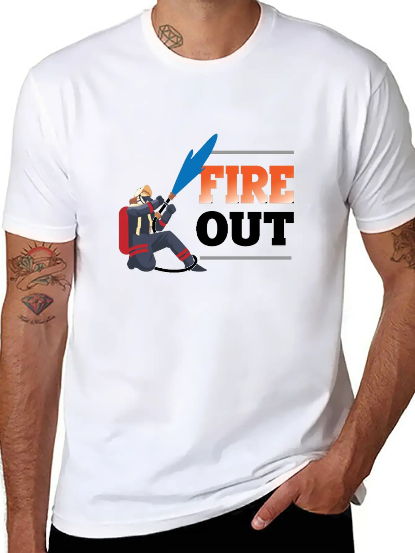 Firefighter - Fire Out Unisex Casual T-Shirt – Clean Design For Daily Comfort