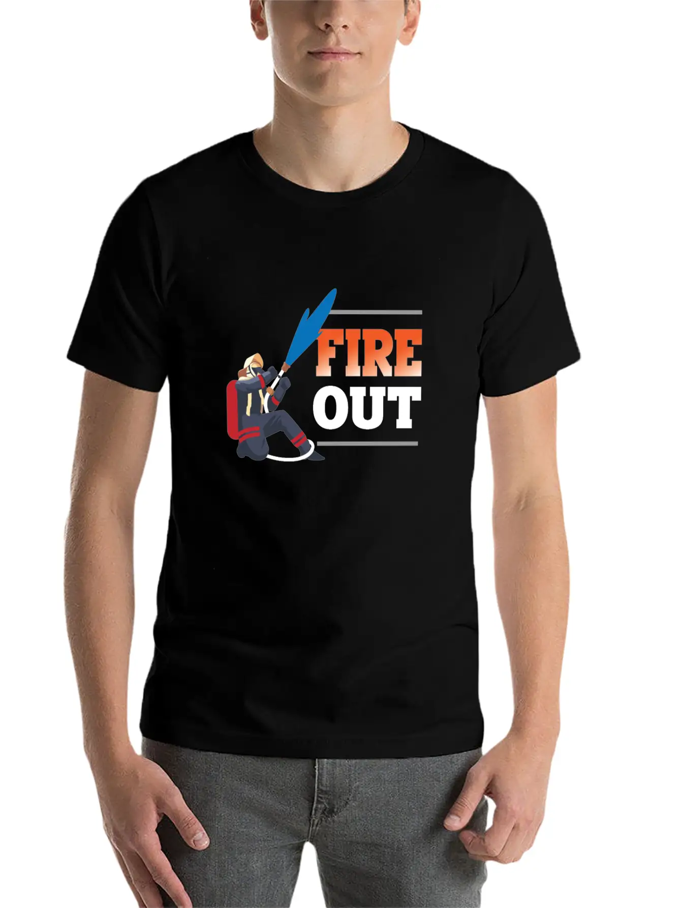 Firefighter - Fire Out Unisex Casual T-Shirt – Clean Design For Daily Comfort