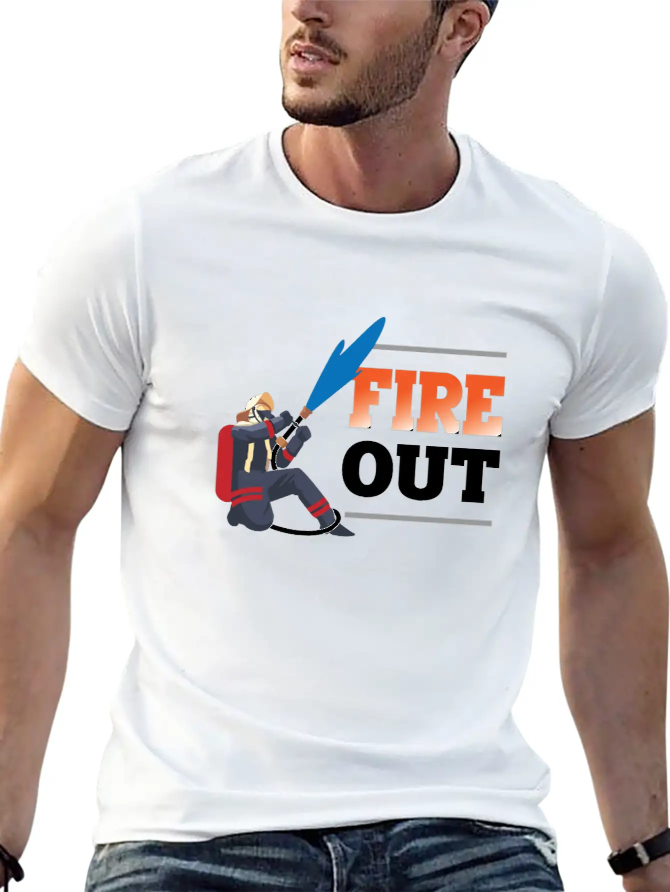 Firefighter - Fire Out Unisex Casual T-Shirt – Clean Design For Daily Comfort