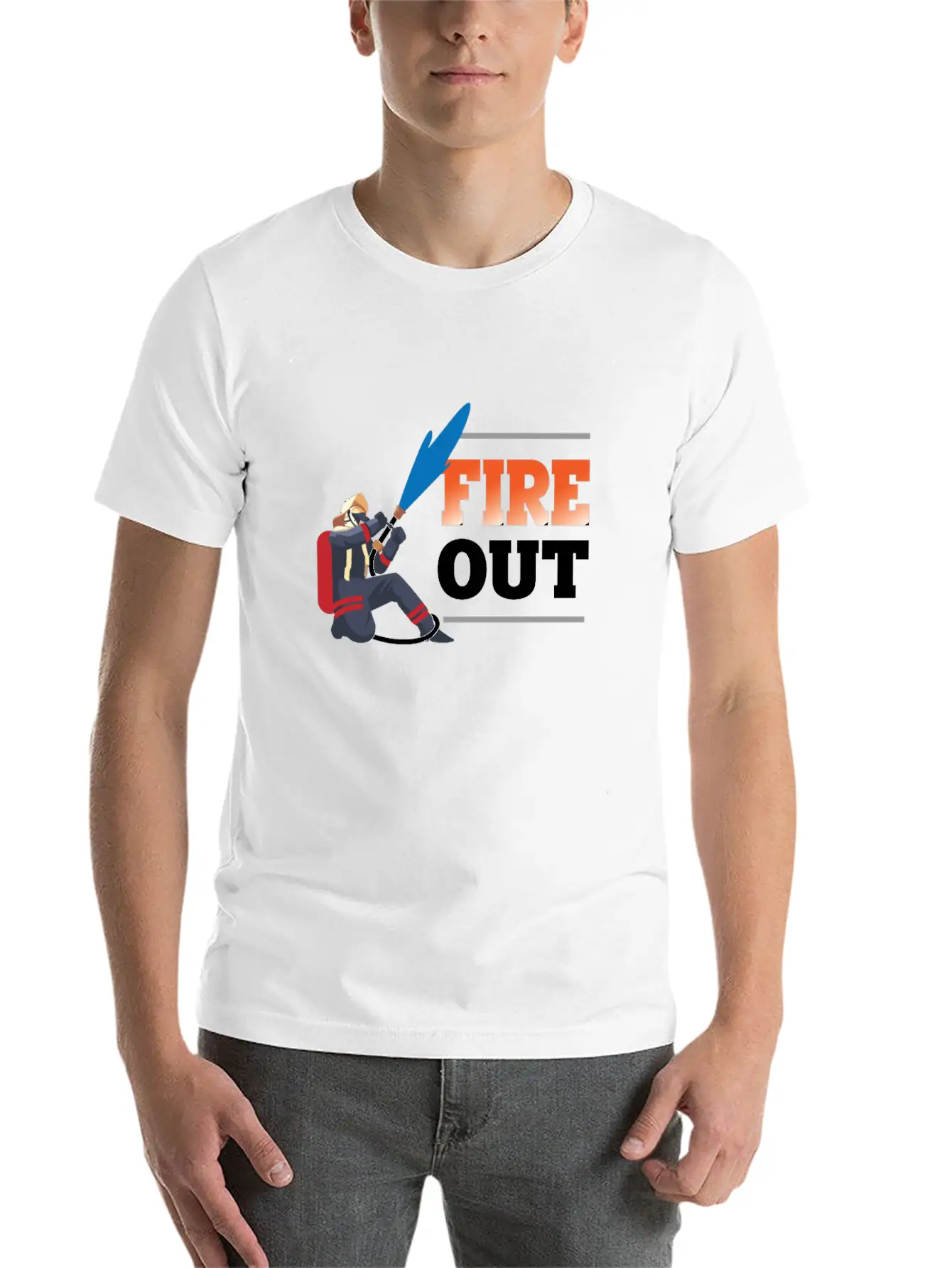 Firefighter - Fire Out Unisex Casual T-Shirt – Clean Design For Daily Comfort