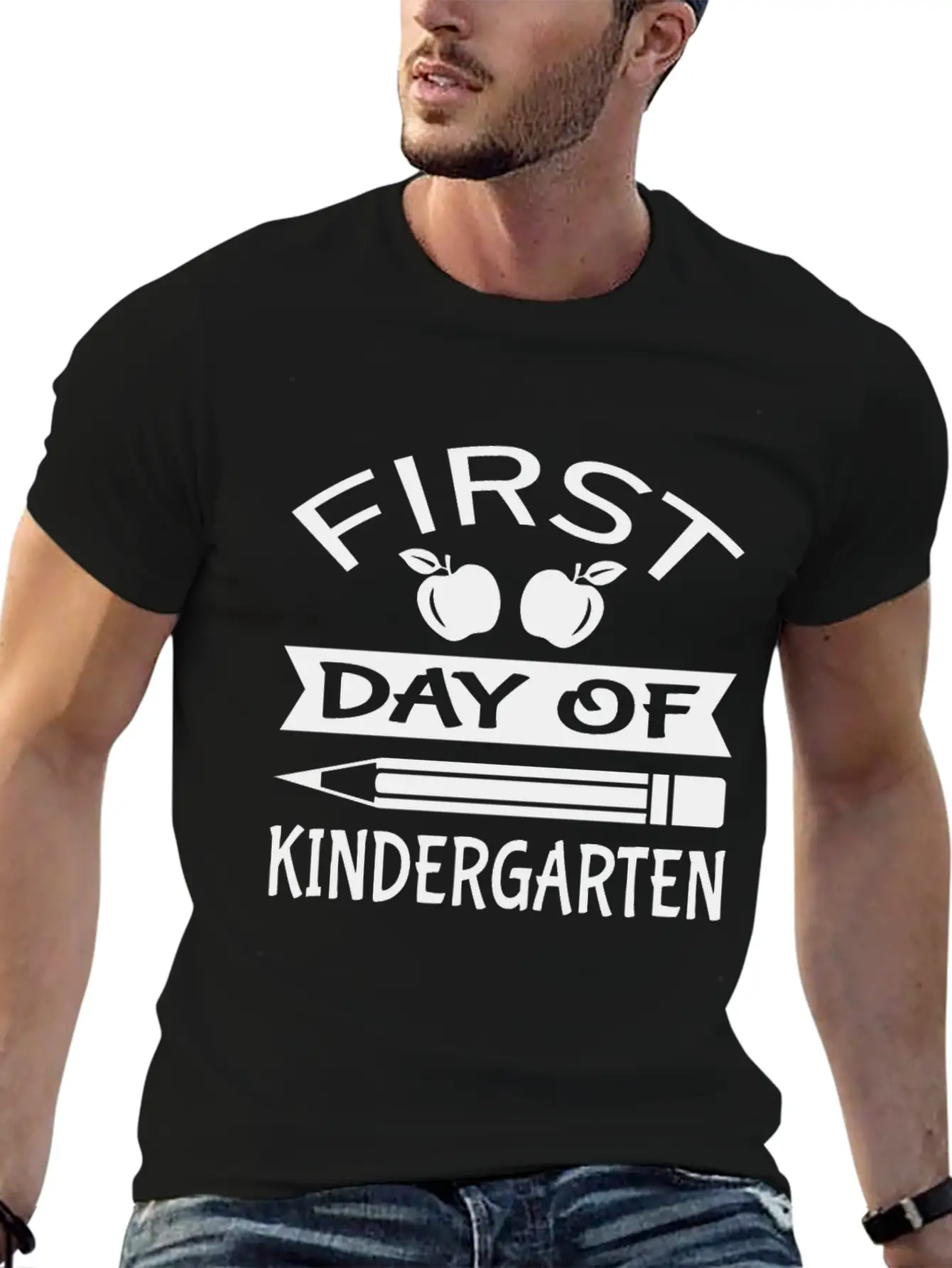 First Day Of Kindergarten Unisex Short Sleeve Soft Cotton T-Shirt – Casual Everyday Wear