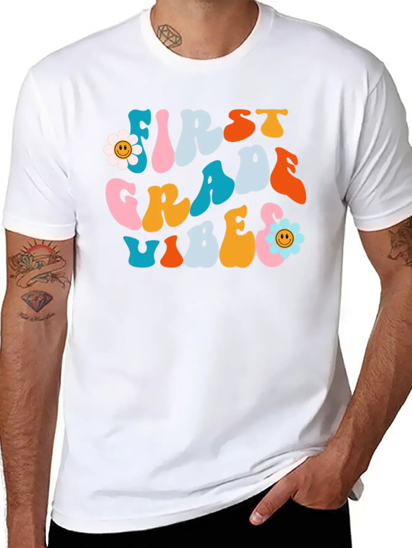 First Grade Vibes, Back To School Tee Essential Cotton Tee For Daily Outfits – Unisex Style