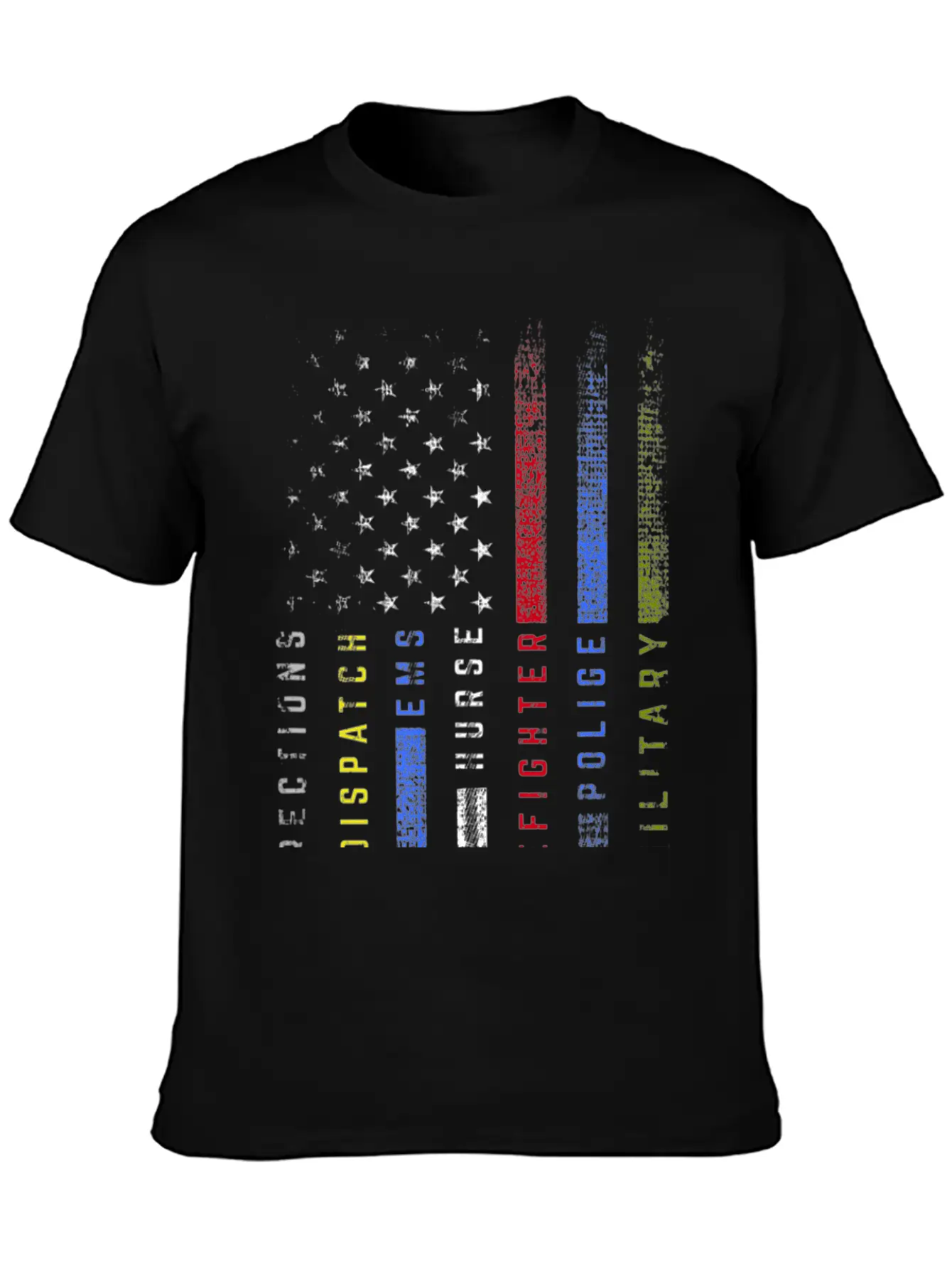 First Responders Hero Flag Nurse EMS Police Fire M Stylish Everyday T-Shirt – Unisex Basic Cotton Tee