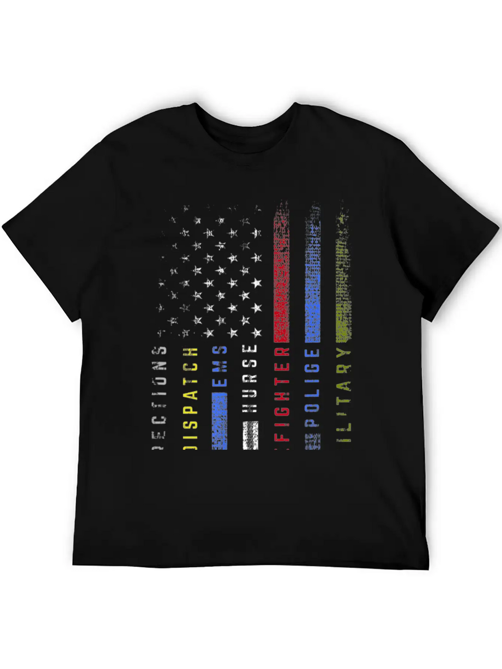 First Responders Hero Flag Nurse EMS Police Fire M Stylish Everyday T-Shirt – Unisex Basic Cotton Tee