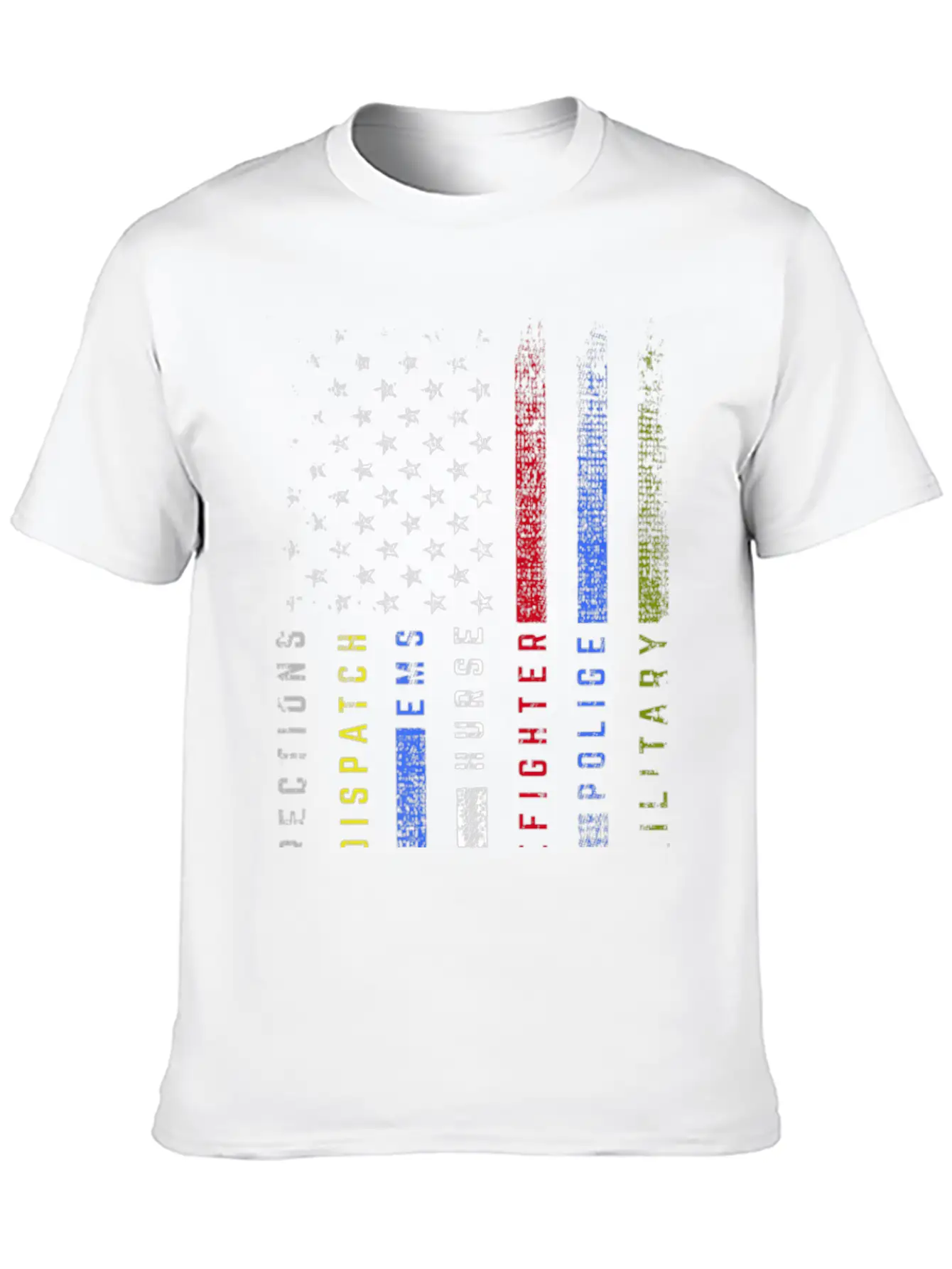 First Responders Hero Flag Nurse EMS Police Fire M Stylish Everyday T-Shirt – Unisex Basic Cotton Tee