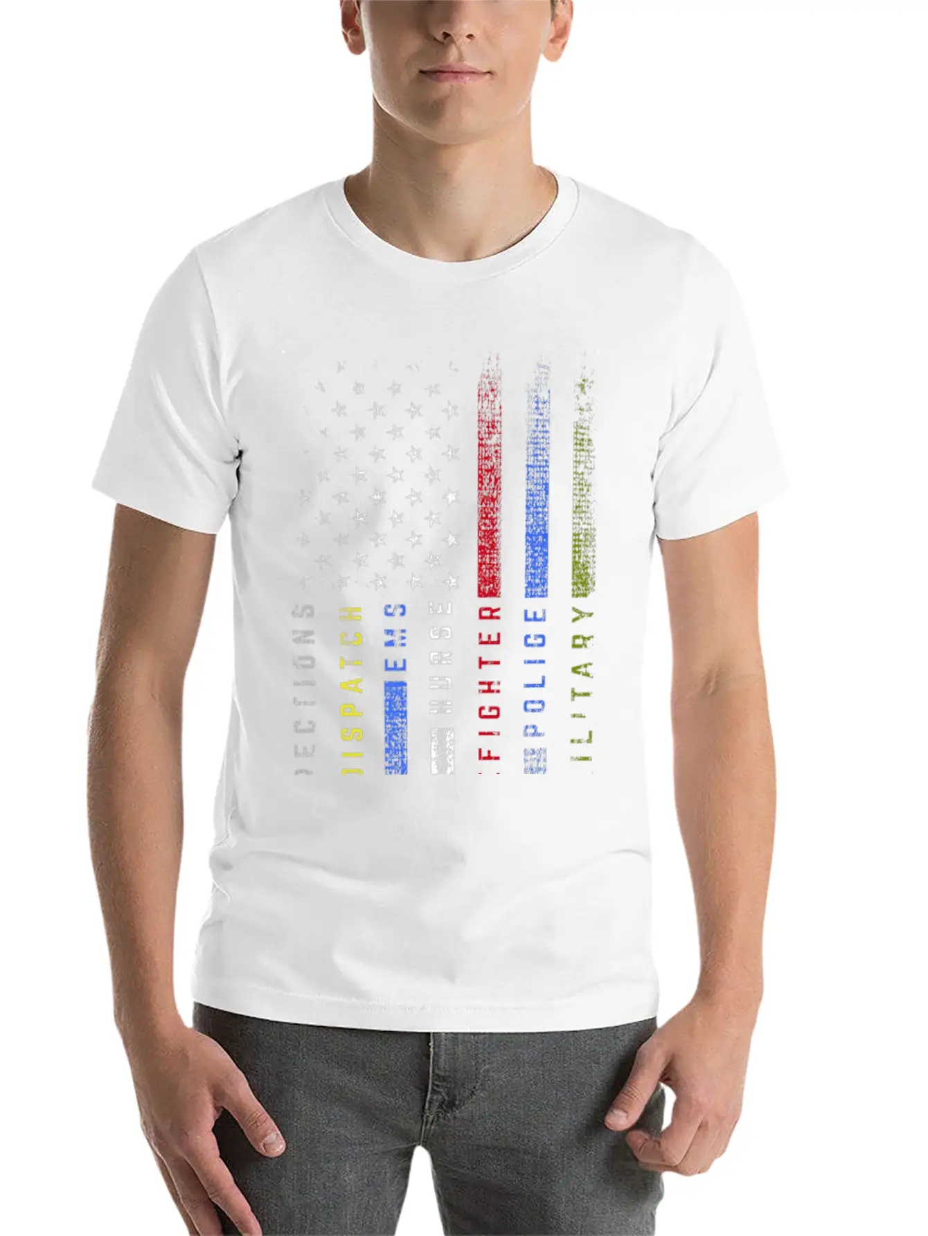 First Responders Hero Flag Nurse EMS Police Fire M Stylish Everyday T-Shirt – Unisex Basic Cotton Tee