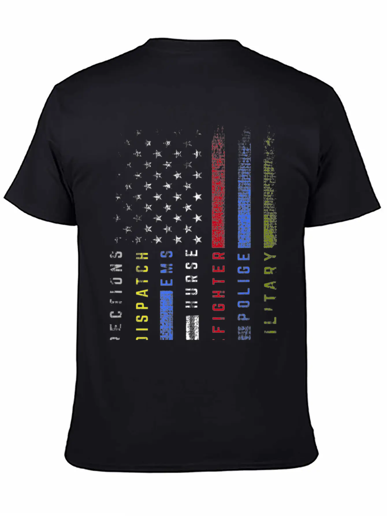 First Responders Hero Flag Nurse EMS Police Fire M Stylish Everyday T-Shirt – Unisex Basic Cotton Tee