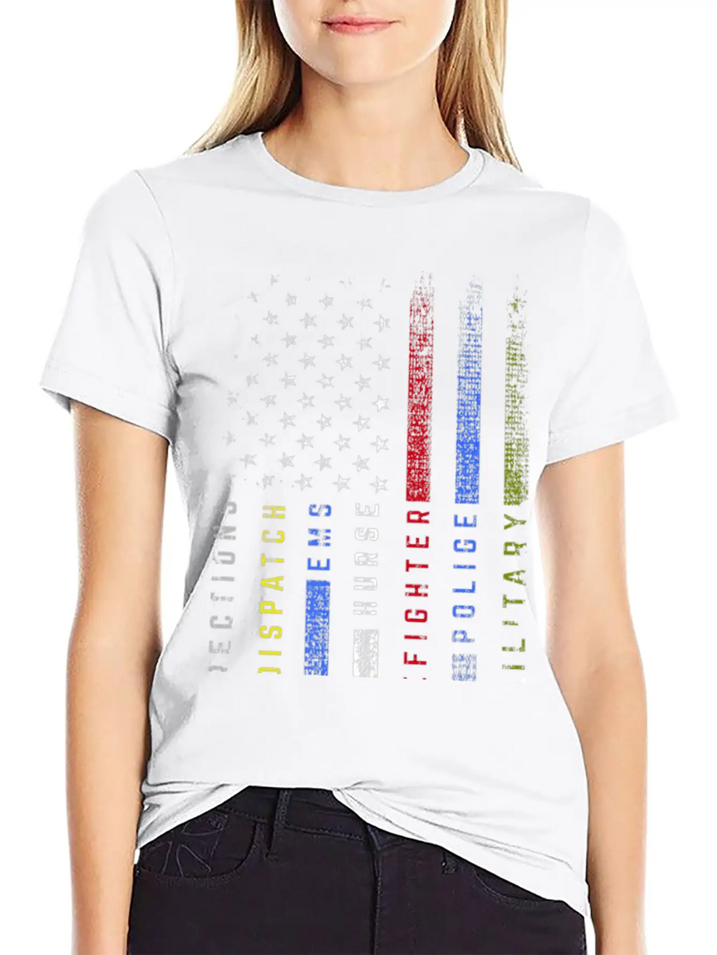 First Responders Hero Flag Nurse EMS Police Fire M Stylish Everyday T-Shirt – Unisex Basic Cotton Tee