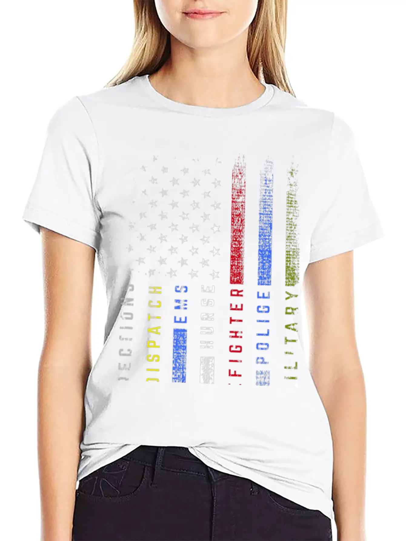 First Responders Hero Flag Nurse EMS Police Fire M Stylish Everyday T-Shirt – Unisex Basic Cotton Tee
