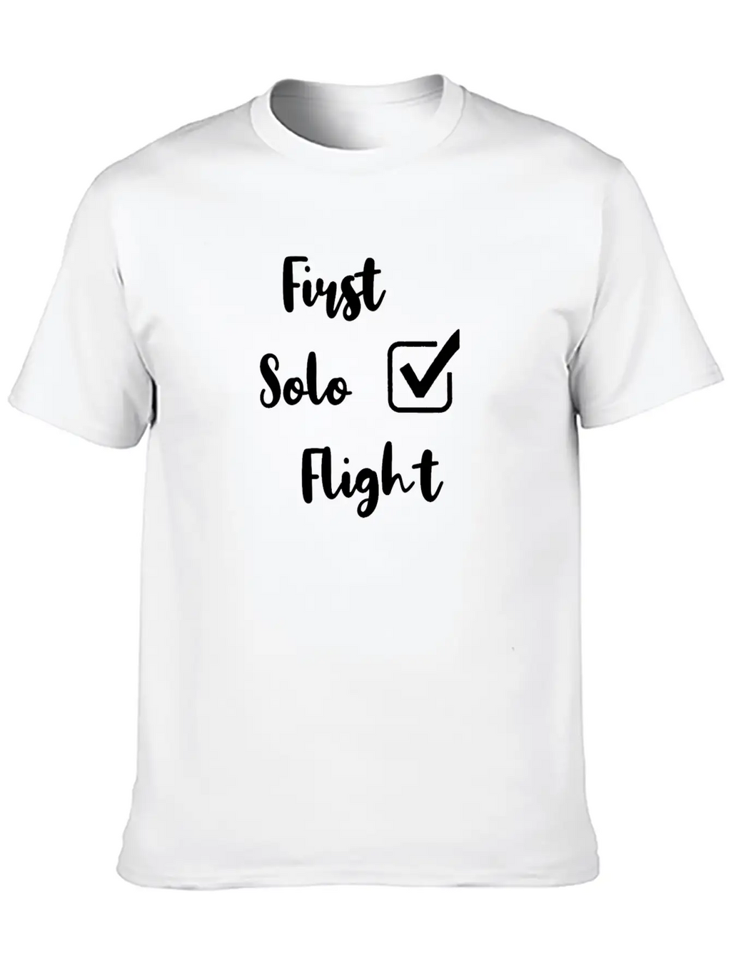 First Solo Flight Funny New Pilot Casual Graphic T-Shirt – Simple And Comfortable Daily Wear