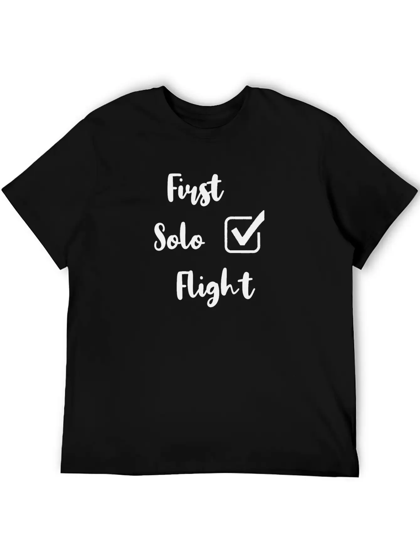 First Solo Flight Funny New Pilot Casual Graphic T-Shirt – Simple And Comfortable Daily Wear