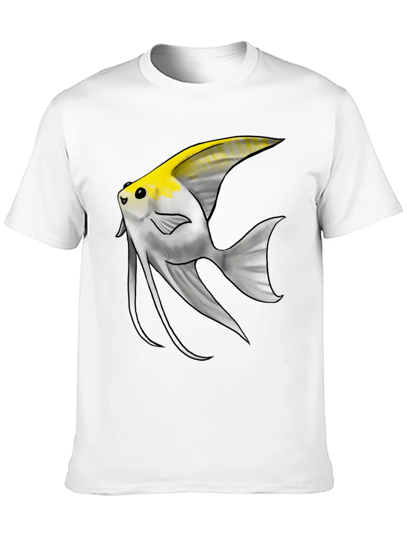 Fish Angelfish Gold Pearl Scale Unisex Short Sleeve Soft Cotton T-Shirt – Casual Everyday Wear