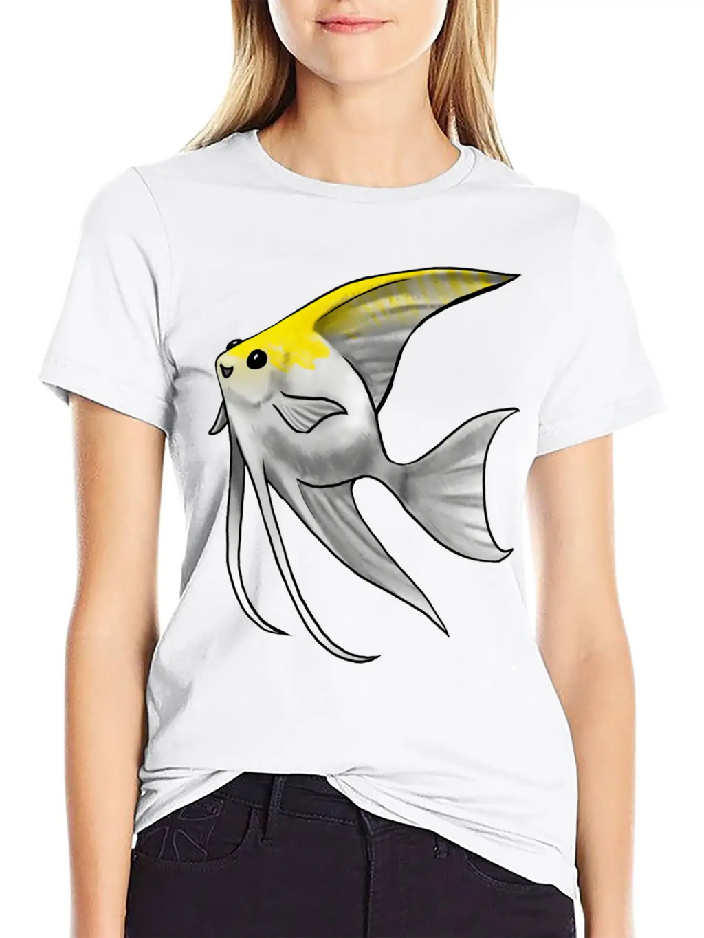 Fish Angelfish Gold Pearl Scale Unisex Short Sleeve Soft Cotton T-Shirt – Casual Everyday Wear