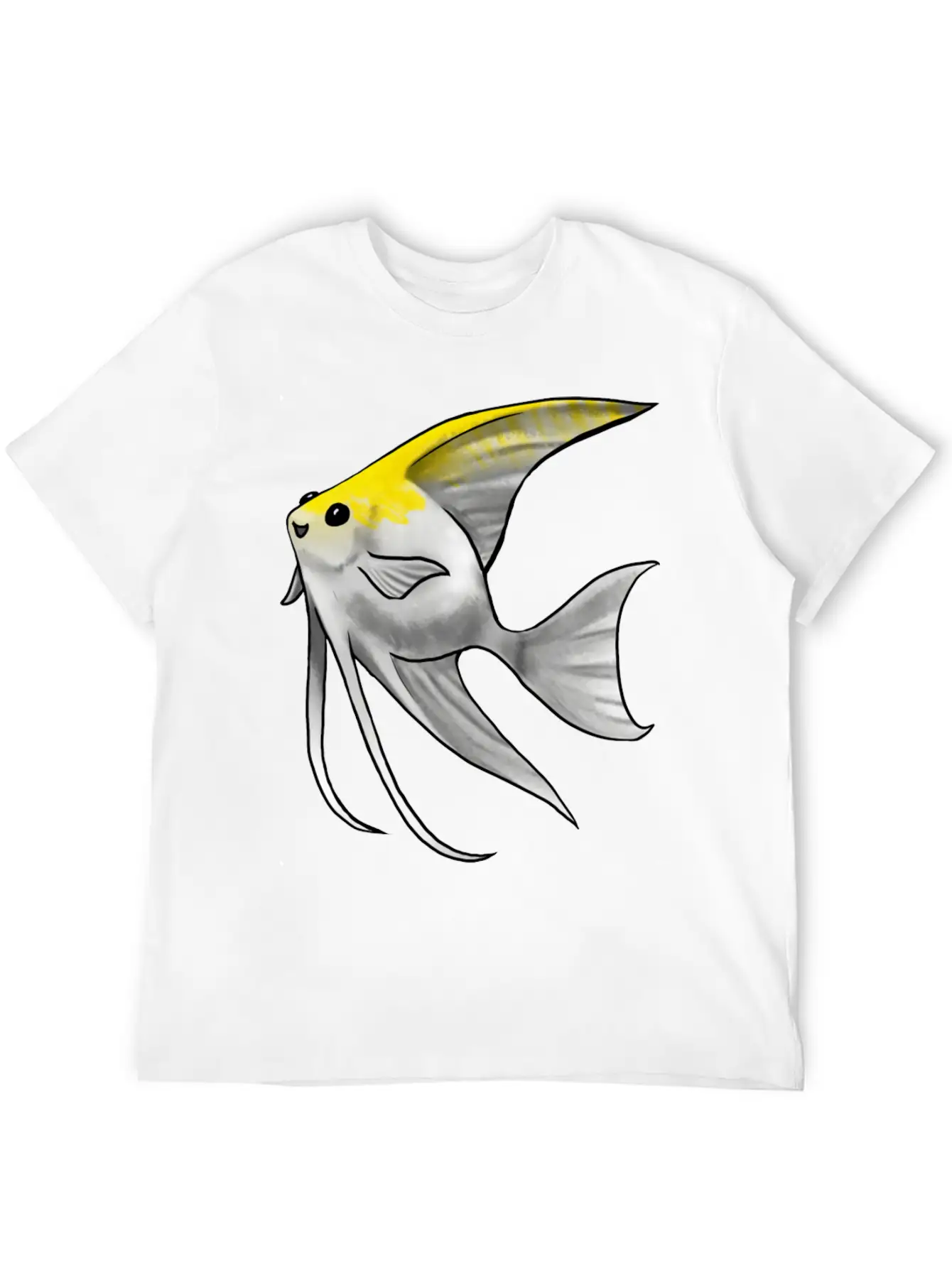 Fish Angelfish Gold Pearl Scale Unisex Short Sleeve Soft Cotton T-Shirt – Casual Everyday Wear
