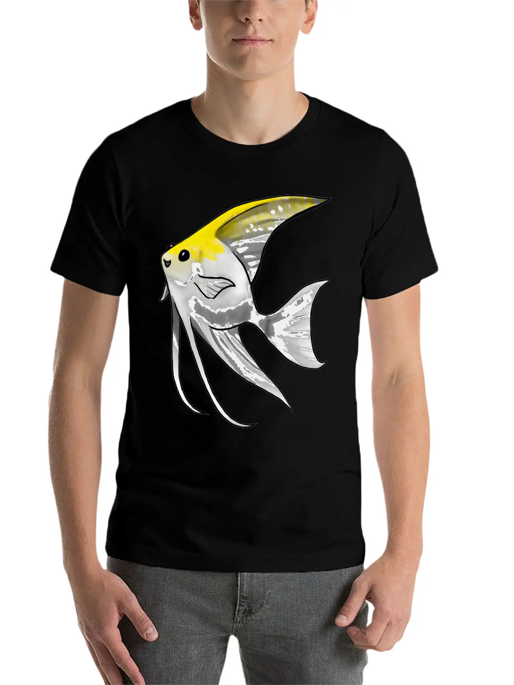 Fish Angelfish Gold Pearl Scale Unisex Short Sleeve Soft Cotton T-Shirt – Casual Everyday Wear