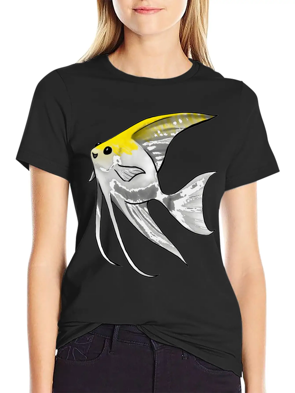 Fish Angelfish Gold Pearl Scale Unisex Short Sleeve Soft Cotton T-Shirt – Casual Everyday Wear