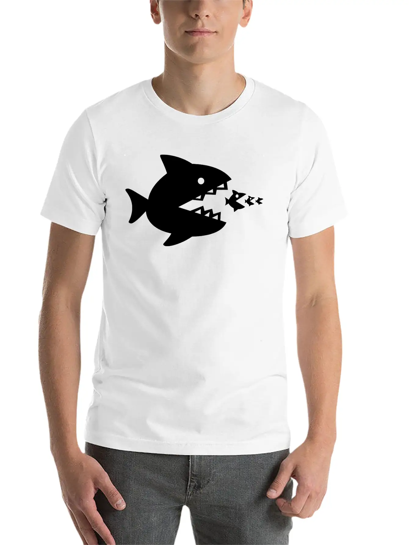 Fish Eats Fish Eats Fish Breathable Soft Cotton T-Shirt – Timeless Casual Look