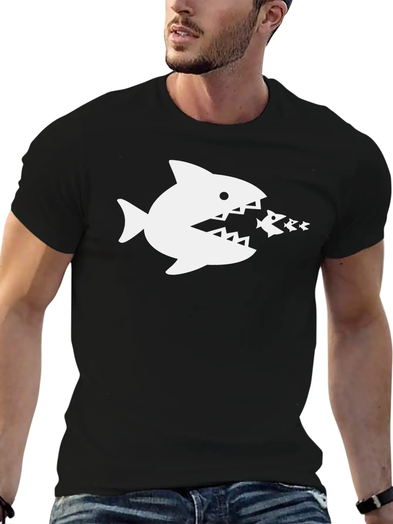Fish Eats Fish Eats Fish Breathable Soft Cotton T-Shirt – Timeless Casual Look