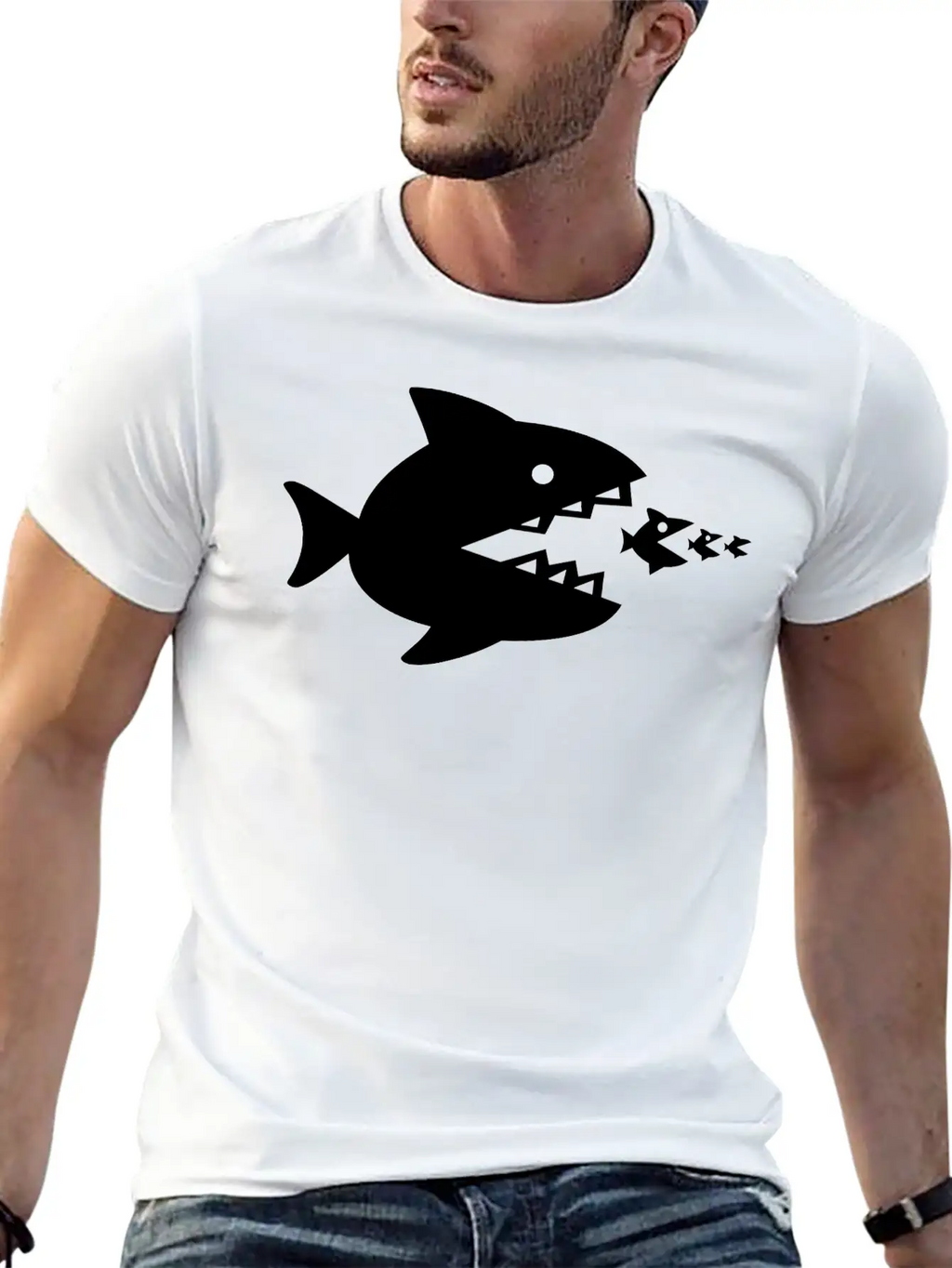 Fish Eats Fish Eats Fish Breathable Soft Cotton T-Shirt – Timeless Casual Look
