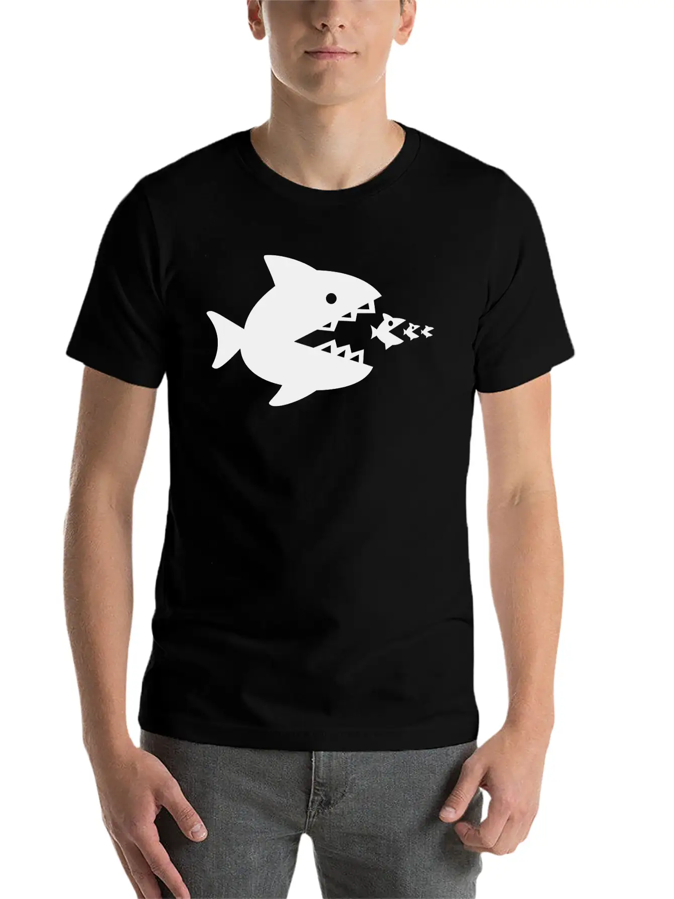 Fish Eats Fish Eats Fish Breathable Soft Cotton T-Shirt – Timeless Casual Look