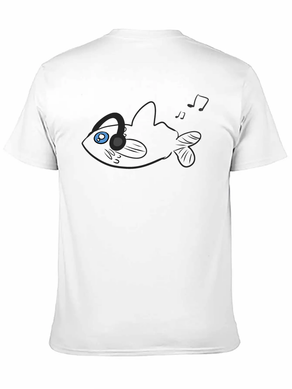 Fish Headphones Music Classic Fit Graphic Tee For Daily Comfort – Unisex Cotton Shirt