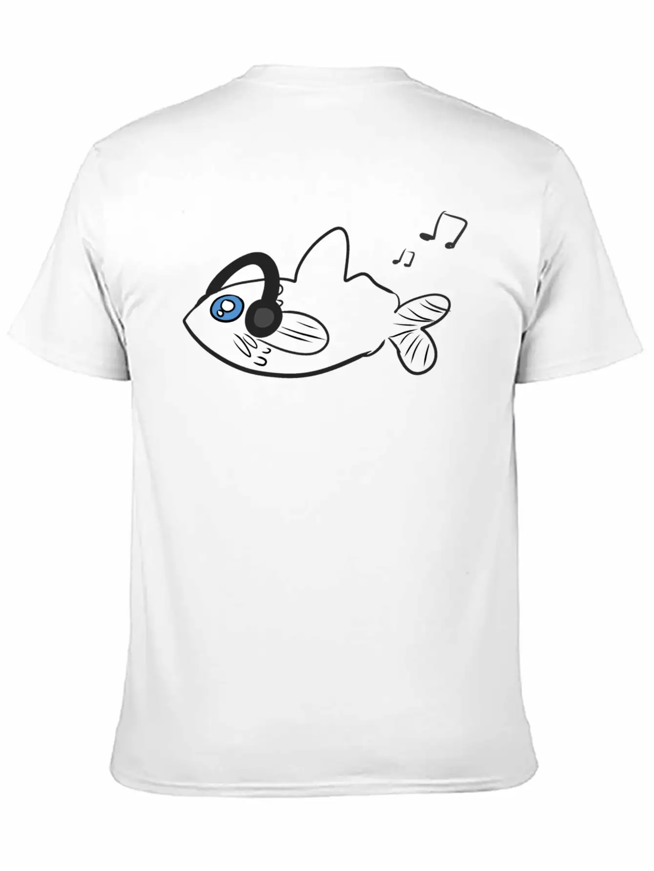 Fish Headphones Music Classic Fit Graphic Tee For Daily Comfort – Unisex Cotton Shirt