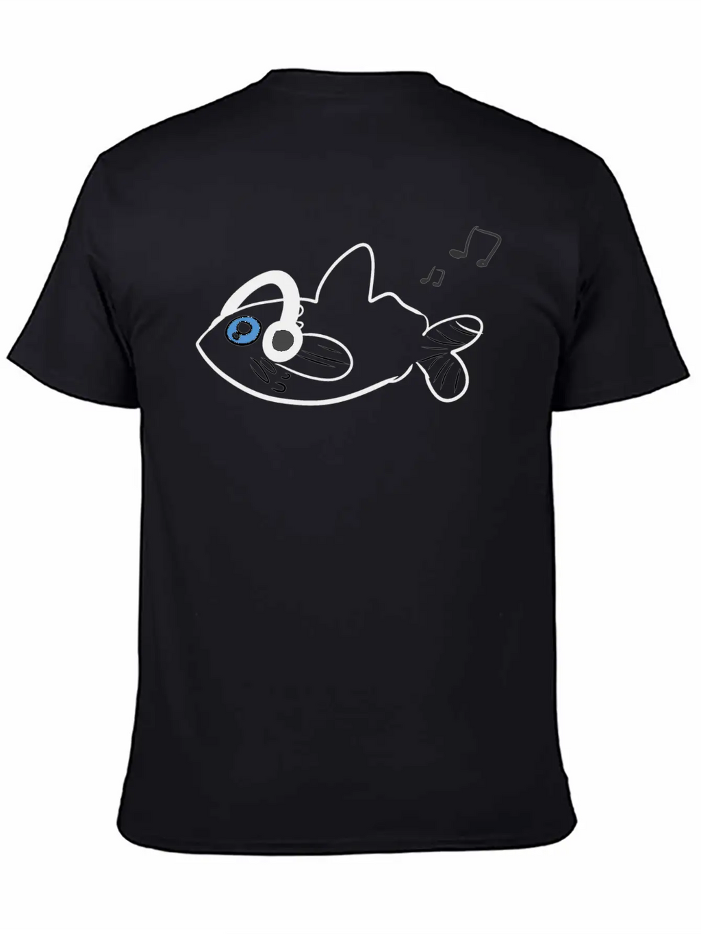 Fish Headphones Music Classic Fit Graphic Tee For Daily Comfort – Unisex Cotton Shirt