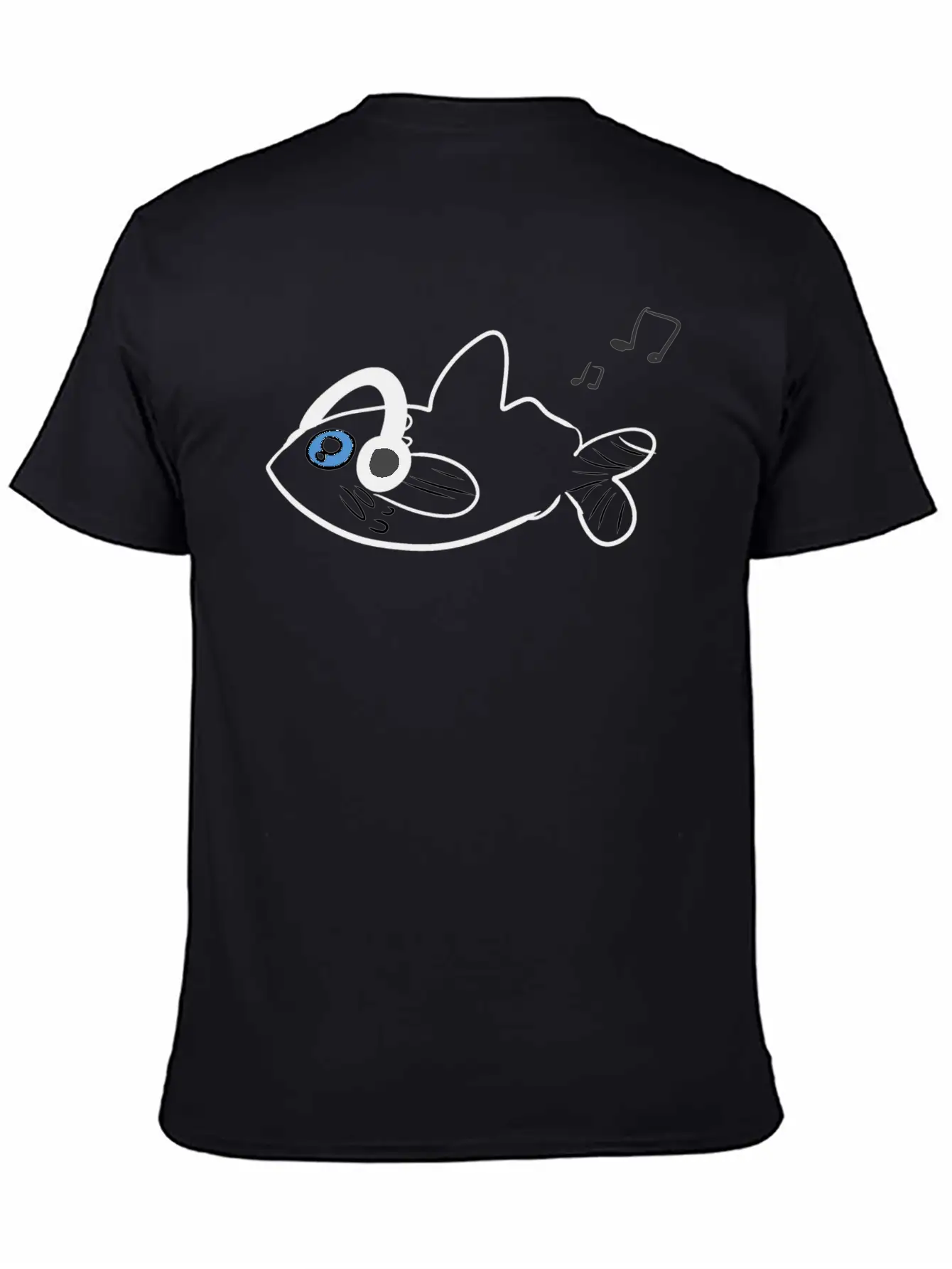 Fish Headphones Music Classic Fit Graphic Tee For Daily Comfort – Unisex Cotton Shirt