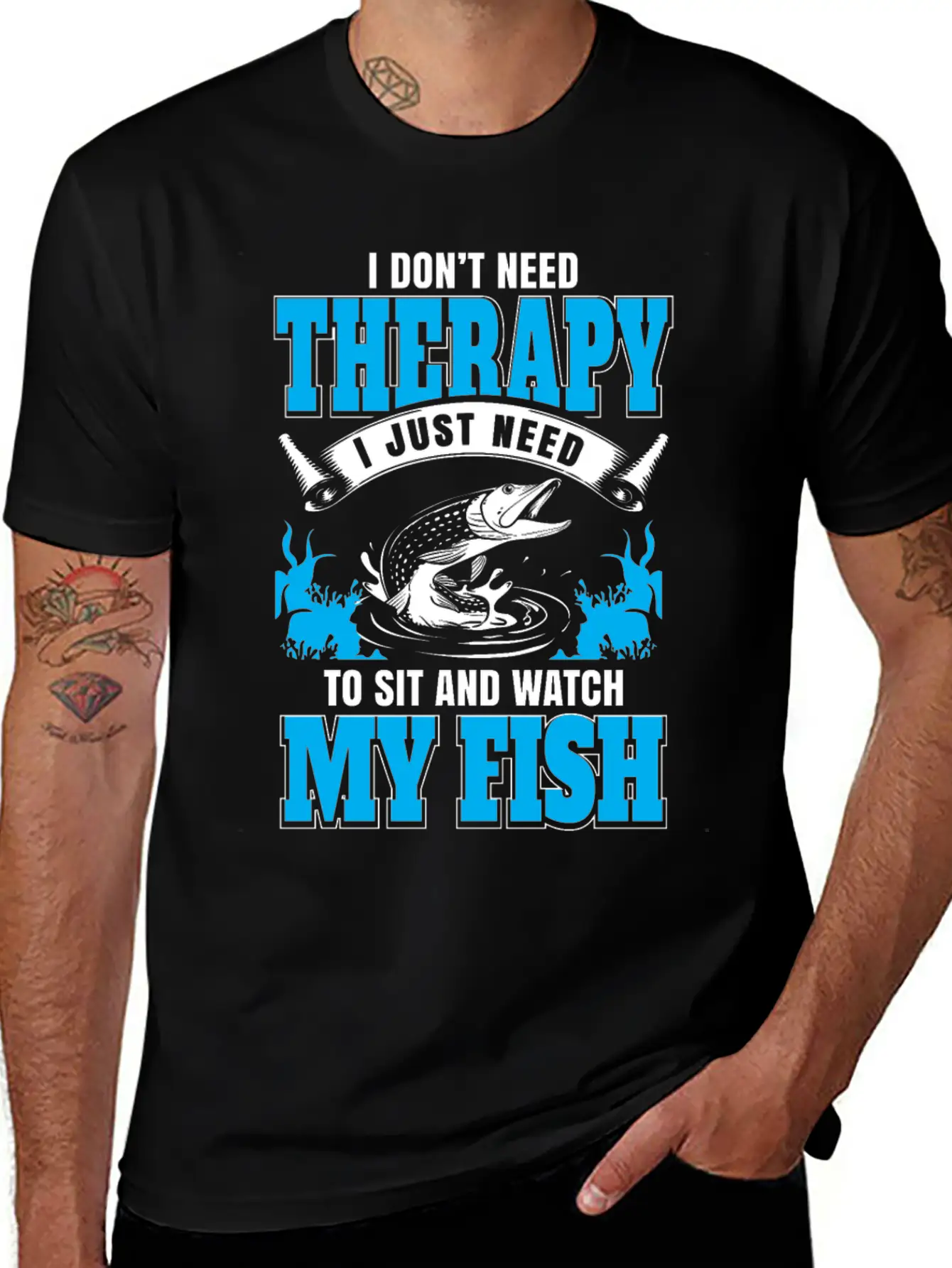 Fish My Therapy Stylish Everyday T-Shirt – Unisex Basic Cotton Tee